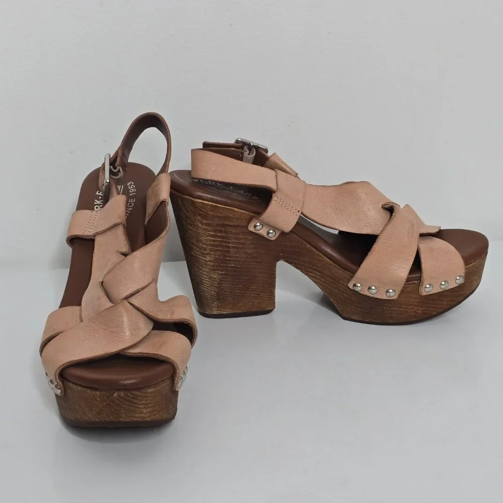 Korks‎ Kork-Ease 8 Sandals Platform Leather Open Toe Criss Cross 4